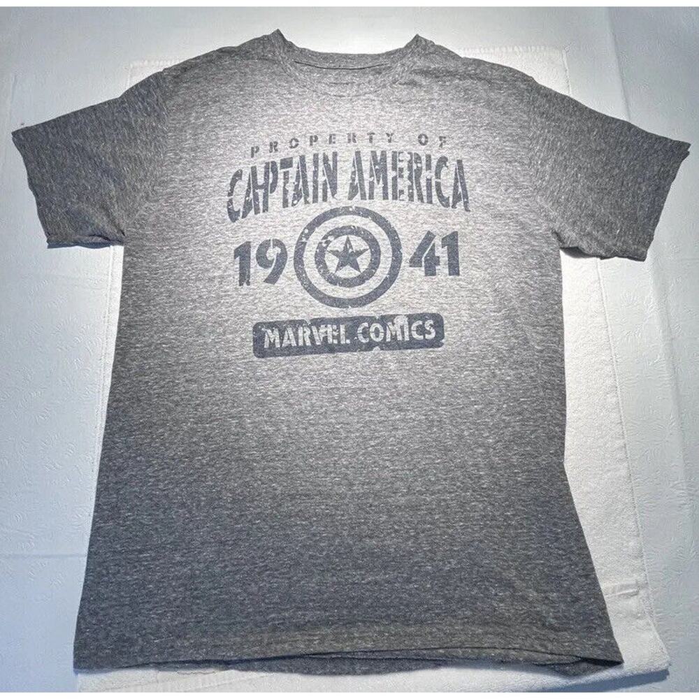 Tee T Shirt Large Comics Captain America 1941 Marvel Comics Adult Gray